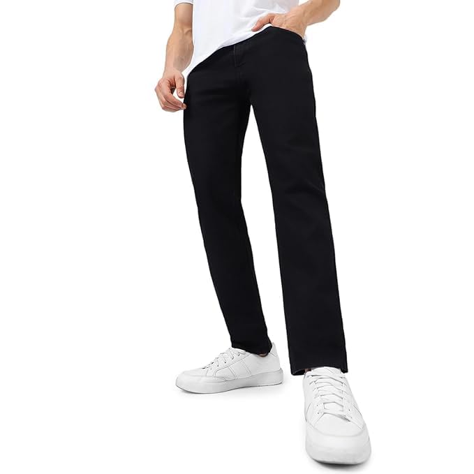 cabrrr Men’s Easy Fit Solid Black Jeans-picture-40