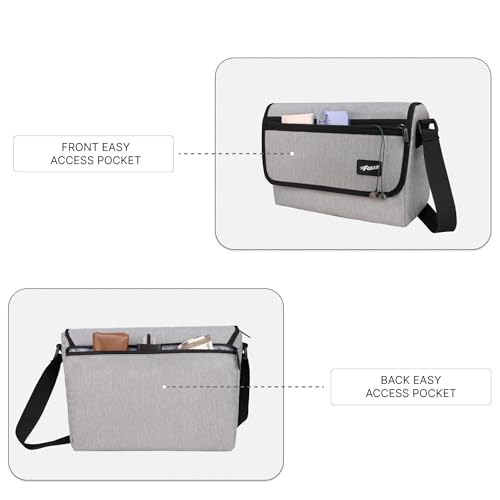 Image of F Gear Kyoto Grey 8L Premium Tablet Sling Bag | Melange Herringbone Fabric | Fits 15 inch Laptop /Tablet | Lightweight, 1 Compartment & 2 Pockets | Ideal for Work, College, Daily Commute & Travel
