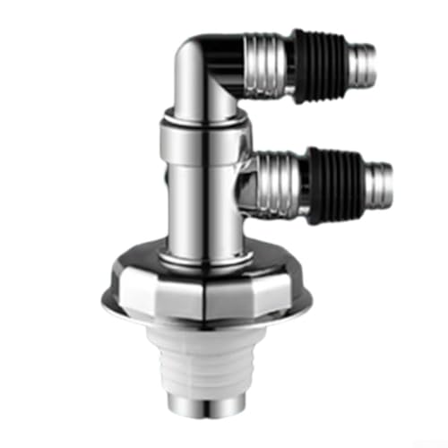 Honseadek Conector de desagüe para lavadora, adaptador de alcantarillado con cierre automático para evitar el retorno de olores, ABS galvanizado cromado y silicona para simple (tipo F)