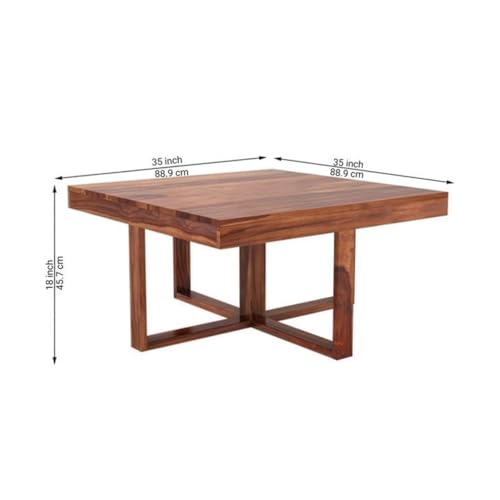Image of Wakefit Romano Sheesham Wood 4S Coffee Table - Natural Finish