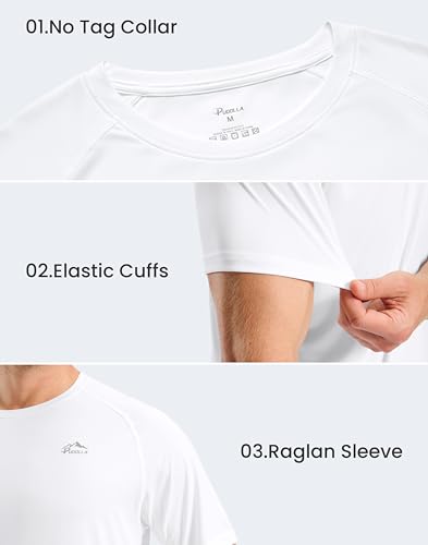 Image of Pudolla Men's Rashguard Swim Shirts Short Sleeve UPF 50+ Sun Protection SPF Quick Dry Lightweight Water Fishing Beach Shirt