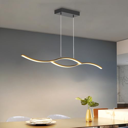 Lustre led moderne noir 26W suspension intensité variable salle à manger - 6