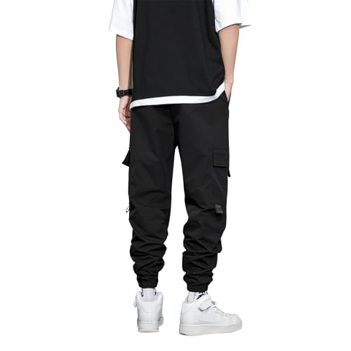 Men's Tactical Cargo Pants Casual Hip Hop Style Drawstring Multiple Pocket High Waisted Graphic Street Pants3