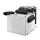 Taurus Professional 2 Plus - Fritteuse | 2 Liter | 1700 W | 18/8 Edelstahl | Leistunsstark | Öl, Silber