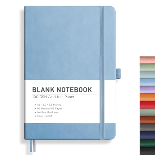 Image of RETTACY Blank Journal Notebook, 192 Pages, A5 Medium Size (5.7'' x 8.3'')