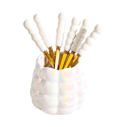 Enakshi Fruit Fork and Spoon Set Cute Appetizer Forks for Fruit Platter Cake Dessert White| Home & Garden|Kitchen Dining & Bar|Dinnerware & Serving Dishes|Dinner Service Sets Deal