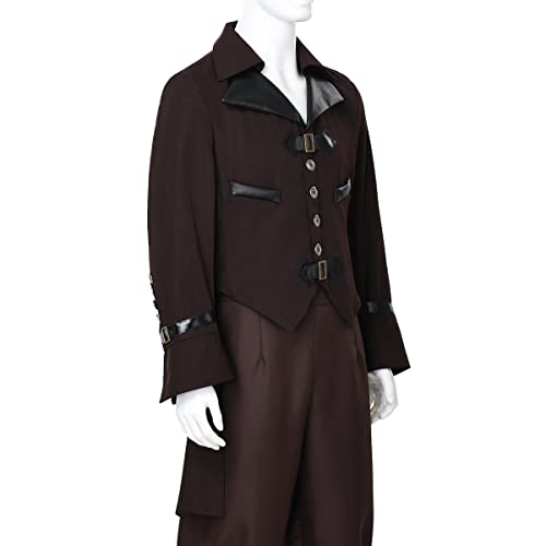 Blessume Mens Gothic Tailcoat Victorian Steampunk Vtg Coat Jacket Halloween Costume #TOP4