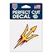 NCAA Arizona State University 52846012 Perfect Cut Color Decal, 4" x 4", Black