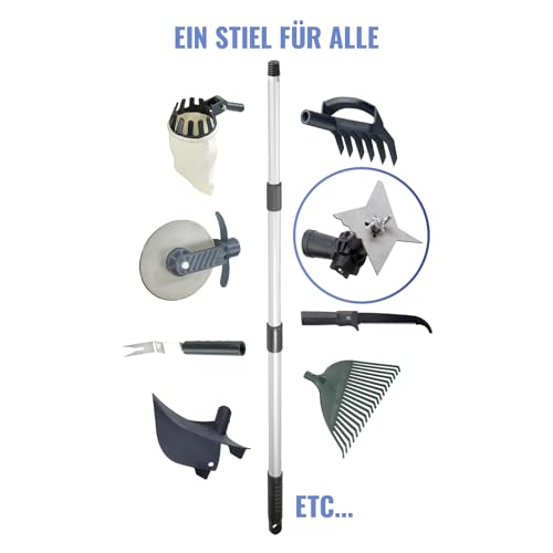 Maximex 4-Zack Fugenkratzer mit Teleskopstiel für Garten, Hof und Einfahrt Silber matt