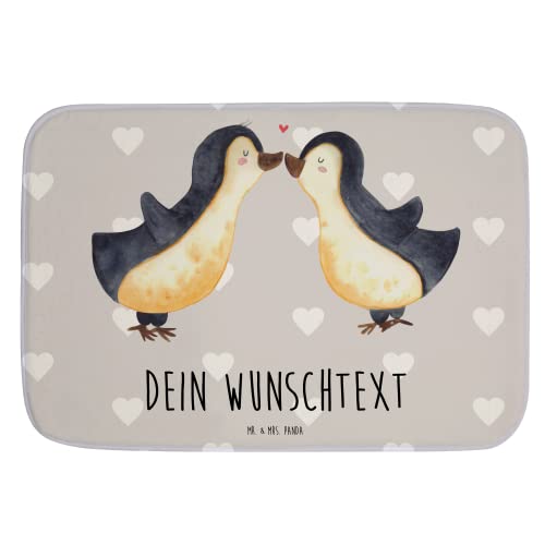 Mr. & Mrs. Panda Personalisierter Badvorleger Pinguin Liebe - Personalisierte Geschenke,...