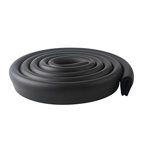 Ivenf Multi-Functional U-Shape Edge & Corner Guards Cushion Protector, Ultimate Protection for Baby Kid Children, 2m / 6.56ft, U-Shape Black