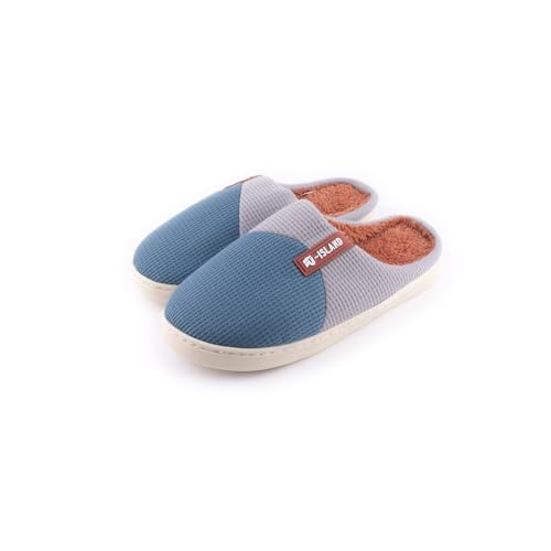 R-ISLAND Pantuflas casa de mujer,Zapatillas para invierno,La suela PVC, Antideslizante,Evita frio,Comodo,perfecto para casa,salon,dormitorio (Azul, 40)