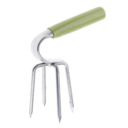 PETSOLA Durable Iron Garden Hand Rake Small Cultivator Claw Rake for Tilling Soil, Sweep Leaves, Debris Clearing
