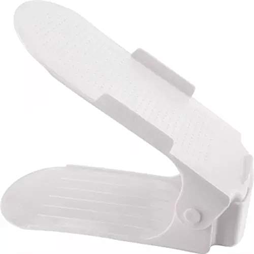 Kit 10 Organizadores de sapato, saltos e tênis com regulagem de altura - Branco