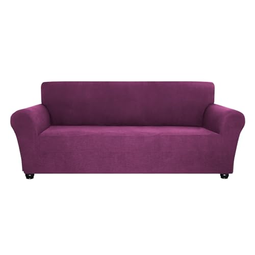 Housse de canapé extensible violet foncé lavable en élasthanne - 2