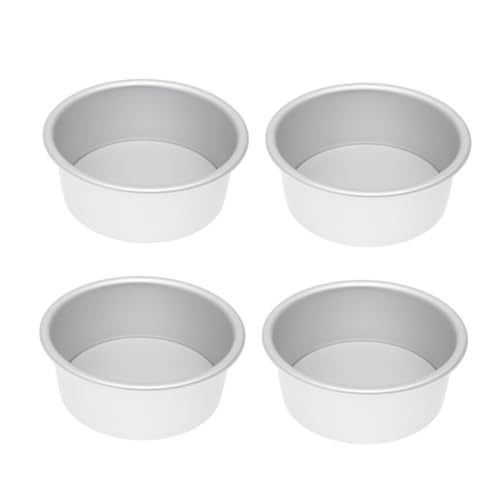 HOLIDYOYO 4 piezas Molde Redondo Desmontable para Tartas Antiadherente Bandeja Hornear Pasteles Aleación para Postres Mousse Cheesecakes