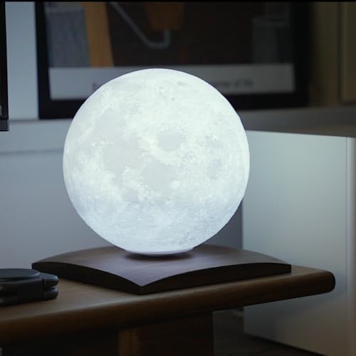 Gingko Smart FootballSpin Lamp with Wooden Walnut Base, LED Lights, Touch Control Button, Remote Control Dimmable Brightness - Image 2