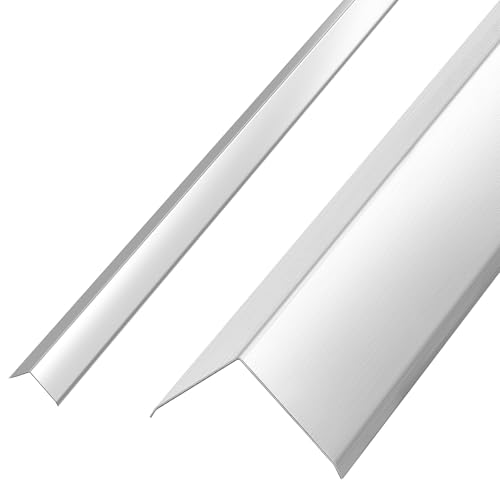 Image of MorningRo 1 Pack Stainless Steel Wall Corner Guards 2x2x48 Inch Heavy Duty Wall Corner Protector Metal Edge Protectors with 90-Degree Angle Smooth Folded Edge Design for Protection and Decoration