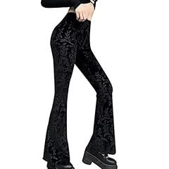 Goth Velvet Flared Pants Palazzo Bell Bottoms