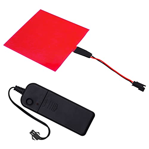 Image of Electroluminescent Panels, EL Panels light, EL Sheets 10 cm x 10 cm (3.93 inch x 3.93 inch) ON /Slow Flash /Fast Flash,1Pack (1, Red, 10cm*10cm)