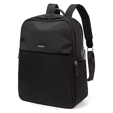 PINCNEL Backpack Purse for Women, Large Travel Laptop Backpack Fashion 15.6 Inch Computer Backpack, Carry On Bookbag, Pure Black Cover