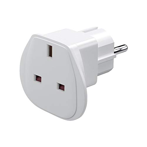 goobay Reiseadapter UK auf EU Stecker (Typ G auf Typ E/F), wei&szlig;, Adapter f&uuml;r Ger&auml;te aus England, Irland, Malta, Singapur, Malaysia, VAE an deutsche Steckdosen, 250 V, 13 A, 3250 W, 94270
