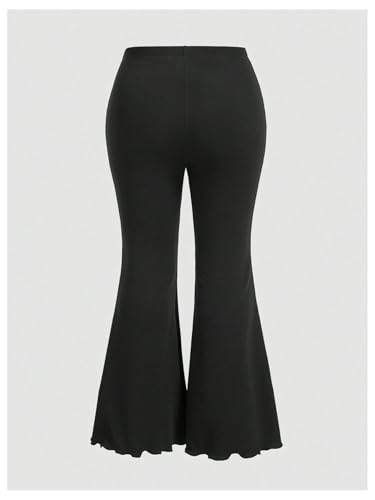 MakeMeChic Women's Plus Size High Waist Pants Bell Bottom Flare Leg Trousers2