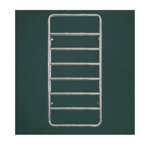 AYCDL Calentadores de toallas de acero inoxidable para baño, accesorios de baño de radiador montado en la pared, toalleros eléctricos con termostático, negro, cable duro, A: enchufe plateado a la