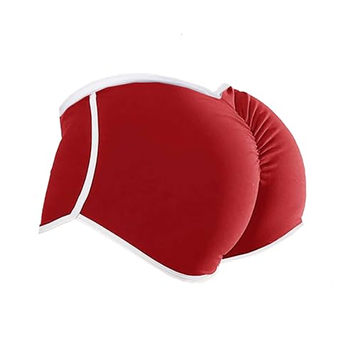 Women Activewear Lounge Short Pants Athletic Exercise Running Booty Shorts Red M