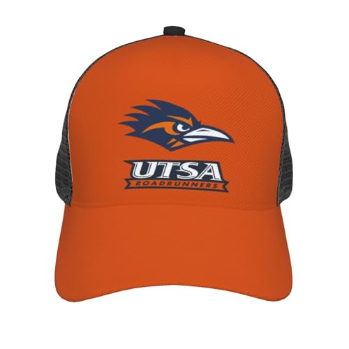 UTSA Roadrunners Curved Brim Mesh Baseball Cap Casual Sun Hat for Unisex Black