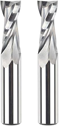 SpeTool 2PCS Upcut Spiral Router Bits 1/2 Shank with 1/2 inch Cutting Diameter, Solid Carbide CNC Wood Mortise Router Bit Set