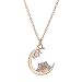 Colliers et pendentifs pour femmes colliers flocon de neige lune pour femmes filles, collier pendentif fleur congelée avec chaîne réglable