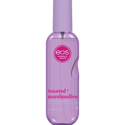 Image of eos Cashmere Body Mist, Toasted Marshmallow, Toasted Vanilla, Sweet Marshmallow, Hair Mist, Body Spray for Women Moisturizing, Hyaluronic Acid, Vanilla Body Spray, Vegan, Cruelty-free, 6 fl oz