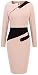 Homeyee Women's Voguish Colorblock Wear to Work Pencil Dress B231 (10, Light Pink)