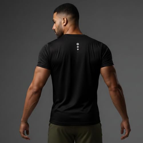 Image of Round Neck Moisture Absorbing Performance Half Sleeve Slim Fit T-Shirt for Men | Quick Dry Technology | Light Weight & Breathable Fabric | Ideal for Indoor & Outdoor Physical Activity
