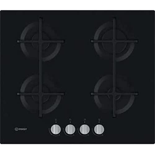 Indesit 60cm 4 Burner Gas on Glass Hob - Black
