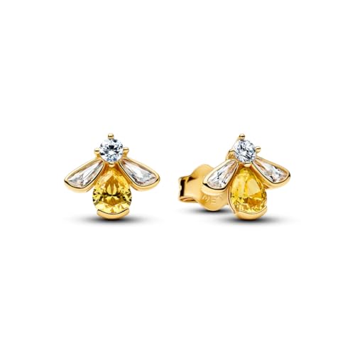 Boucles d'oreilles abeille en zircone jaune, le cadeau idéal pour femme