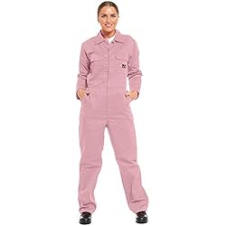 Mono De Trabajo Rosa Tough Work - Traje de caldera de manga larga para mujer, overol de trabajo resistente a las arrugas con múltiples bolsillos, traje protector de seguridad, ropa de trabajo regular (rosa), rosa, 38