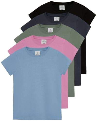 Real Essentials Girls SS Cotton Crew Shirt