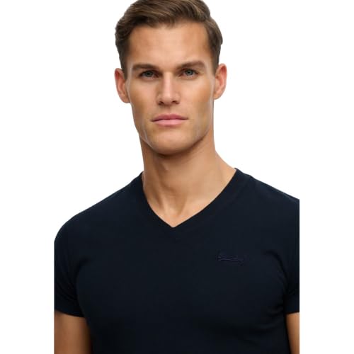 T shirt Superdry T shirt col V en coton biologique avec logo brodé EU - vue 4