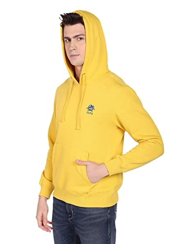 Image of U.S. POLO ASSN. Men Cotton Blend Logo Solid Hooded Sweatshirt