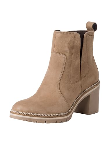 Tamaris Damen Chelsea Leder bequem; BEIGE, EU 38