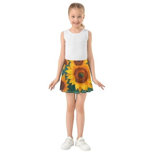Vintage Sunflowers Rustic Girls' Shorts Athletic Skorts Tennis Skirts for Kids Cheer Butterfly Skirt 3t3