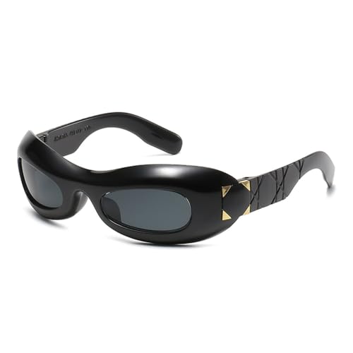 Lunettes de soleil LVTFCO noir style rétro punk futur et petite monture femme