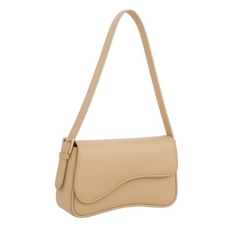 Bolsa Feminina Baguete Pequena Ombro e Tiracolo, Mini Bolsa Transversal de Couro Impermeável, Bolsa Moderna para Trabalho, Casual, Festa e Presente