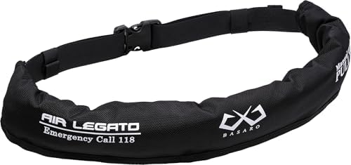 （15:30時点） BASARO (バサロ) AIRLEGATO 国土交通省型式承認品 桜マーク タイプA 手動膨脹式 ライフジャケット 桜マーク付き 救命胴衣 全航行区域対応 大人用 釣り 海 腰 腰巻き ベルトタイプ ウエストタイプ コンパクト メンズ レディース サイズ 70～120cm 日本メーカー B-Lifejac-IF01 日本語取り扱い説明書 CO2高圧縮ボンベ付き (ブラック)