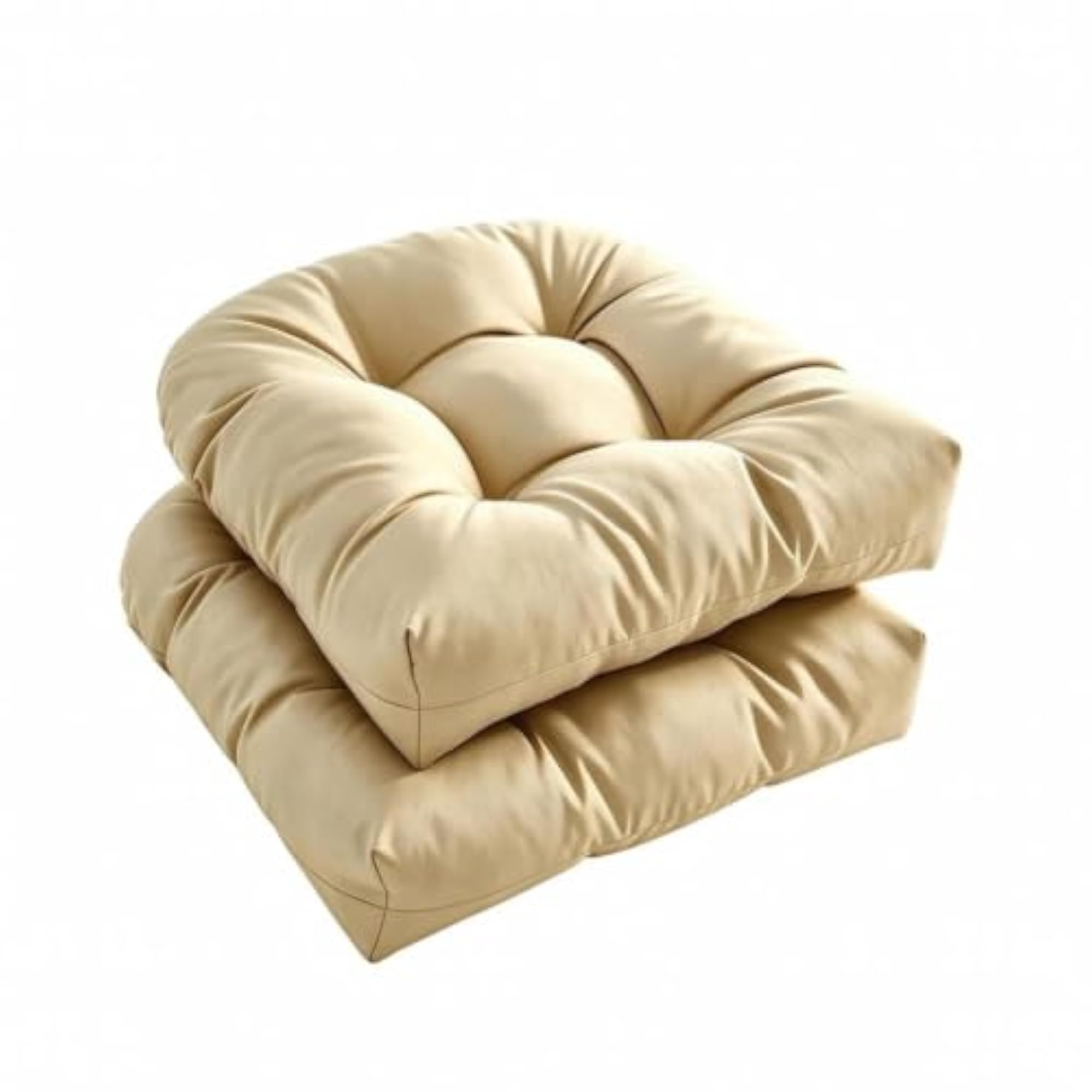 Tufted Seat Cushions Thick Soft Fill, Khaki