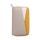 [KYOWARABE] 通帳ケース 通帳 ケース 磁気防止 通帳入れ 【見た目以上の収納力×選べる18カラー×通帳ポケット8カートケース12】(ライトベージュ×マスタード)