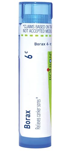 Boiron Borax 6C, 80 Pellets, Homeopathic Medicine for Canker Sores