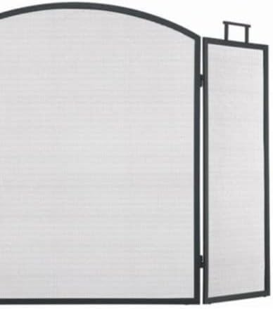 Fireplace Screens Black 3 Folding Panel Classic Fireplace Screen Arched Durable Steel Mesh Guard Fireplace Screen Flat Fireplace Screens Decorative Feito na China